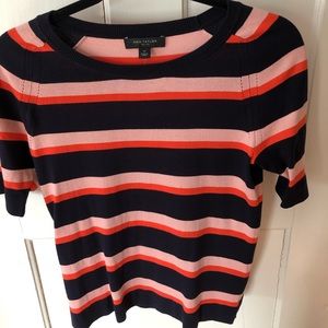 Ann Taylor striped shorts sleeve top